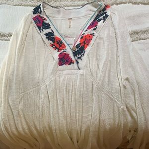 Free People Embroidered Long Sleeve tunic.  NWT